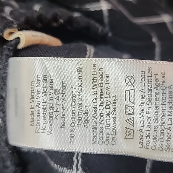 Madewell 100% Cotton Black And White Ankle Pull On Trousers Sz Medium - Picture 5 of 9